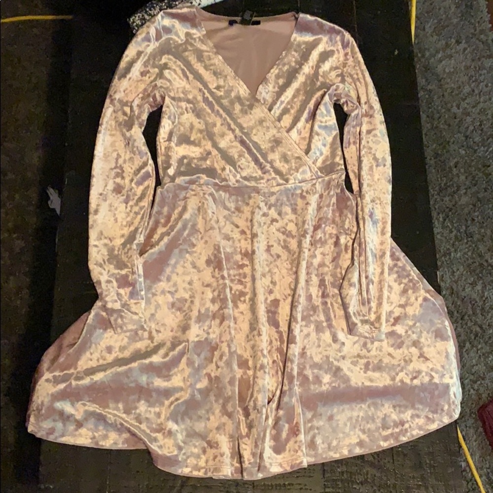 Satin baby pink dress